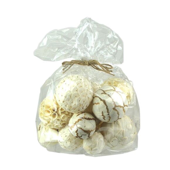 18 Piece Natural White and Brown Exotic Dried Organic Decor Balls - Picture 1 of 7